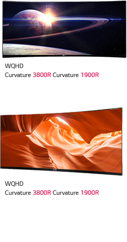 WQHD: Curvature 3800R Curvature 1900R